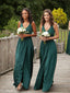 Elegant A-line V-neck Slit Backless Jersey Bridesmaid Dress, FC2158