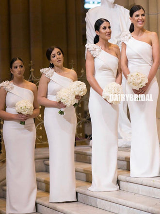 Fashion One Shoulder Backless Slit Bridesmaid Dress, FC3889