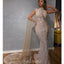 Luxury Sparkly Sequin Beaded Mermaid Long Sleeve Tulle Prom Dresses, FC4058