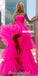 Stunning A-line Tulle High-low Backless Straight Neckline Prom Dresses, FC4360