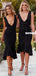 Black Sexy Deep V-neck Mermaid Backless Bridesmaid Dress, FC5311