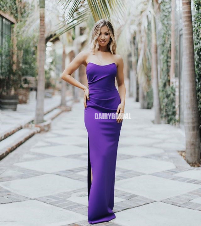 Charming Mermaid Backless Sexy Slit Newest Bridesmaid Dress, FC2546