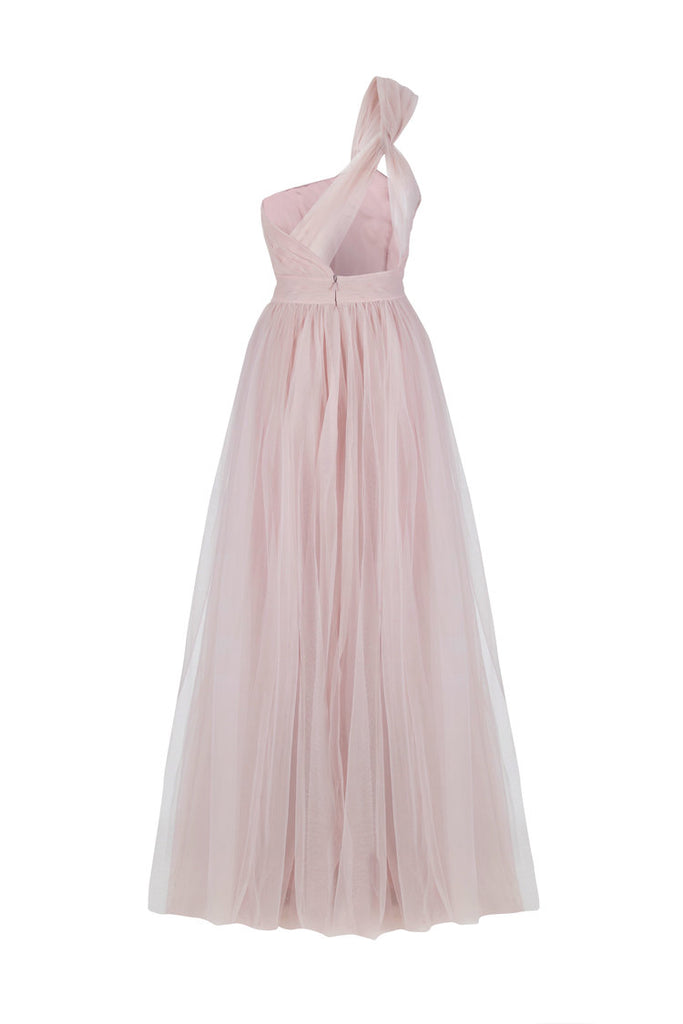 Elegant A-line One Shoulder Tulle Backless Bridesmaid Dress, FC3810