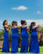 Stunning Royal Blue Off Shoulder Mermaid Floor-length Bridesmaid Dress, FC6184