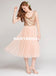 Sparkle Sequin Top Bridesmaid Dress, A-Line Tulle Tea-Length Cheap Bridesmaid Dress, D1236